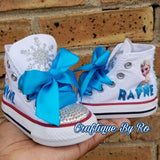 Ice Princess Bling Shoes - Birthday Outfit - Custom Shoes -Elsa Inspired - Anna Blng Converse