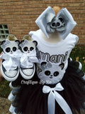 Panda Tutu Set - Animal Inspired Tutu Set -  Birthday Outfit - Tutu Birthday Outfit