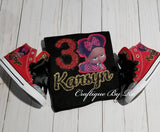 Office Baby Red Birthday Bling Shoes - Birthday Outfit - Custom Shoes