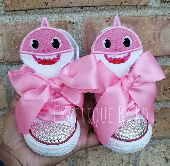 Custom Shark Birthday Bling Shoes - Birthday Outfit - Custom Shoes -  Inspired