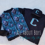 Panther Bomber Jacket - Black and Blue  Bomber Jacket - Boys Bomber Jacket - Kids bomber Jacket