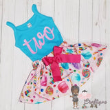 Candy Birthday Outfit, Pink and Turquoise Birthday Outfit Toddler Girl, ANY BIRTHDAY, Sweet One Birthday Outfit, Two Sweet Birthday Outfit