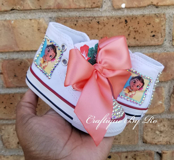 Moana Bling Shoes - Birthday Outfit - Custom Shoes - Baby Moana Inspired - Moana Birthday Outfit