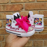 Alice Bling Shoes - Birthday Outfit - Custom Shoes -Moana Inspired - Wonderland Birthday Outfit