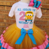 Wheels On The Bus Tutu Set - Wheels on the Bus Shirt - Yellow Bus  Birthday Outfit - School tutu set - 1st Birthday