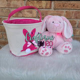 Embroidered Easter Bunny - Personalized Easter Basket