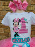 Minnie Mouse Birthday Outfit - Minnie First Birthday Outfit  -  Minnie Mouse Birthday Tutu - Minnie Birthday Tutu - Minnie Shirt
