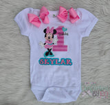 Minnie Mouse Birthday Outfit - Minnie First Birthday Outfit  -  Minnie Mouse Birthday Tutu - Minnie Birthday Tutu - Minnie Shirt