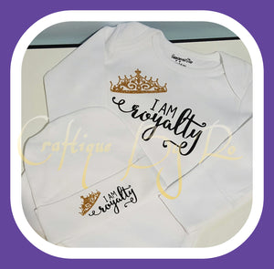 I Am Royalty Baby Gown/Onsie and Beanie